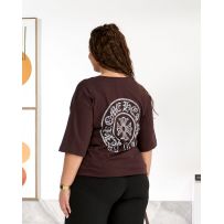 Футболка з стразами шоколад №598059