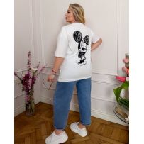 Футболках-туніка оверсайз з накатом біла №598079