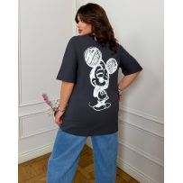 Футболках-туніка оверсайз з накатом графіт №598081