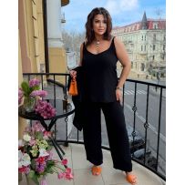 Стильний костюм трійка чорний №598120