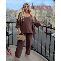 Стильний костюм трійка мокко №598122