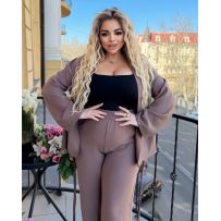 Костюм в стилі кімоно мокко №598129