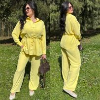 Костюм сорочка + штани жовтий №598275