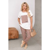 Костюм мокко/білий №598437