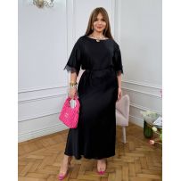 Спідниця шовкова Максі чорна №598676