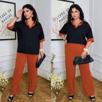 Костюм двійка з крепжатки помаранчевий №598939