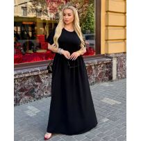Сукня довга у стилі бохо чорна №599188