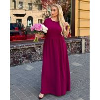 Сукня довга у стилі бохо бордова №599194
