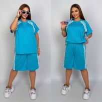 Костюм двійка шорти та футболка блакитний №599233