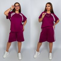 Костюм двійка шорти та футболка фуксія №599237