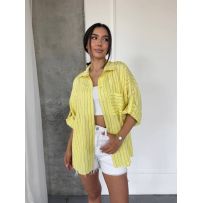 Сорочка вільного крою жовта №599570