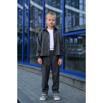 Трендовий костюм в смужку сірий №599894