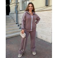 Спортивний костюм з лампасами мокко №600383