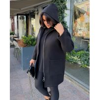 Кардиган з капюшоном чорний №600389