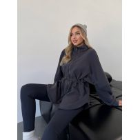 Тепла кофта графіт №600476
