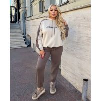 Стильний спорт костюм з вишивкою мокко №600497