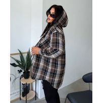 Рубашка з капюшоном шоколад №600824
