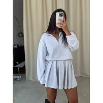 Стильний та комфортний костюм сірий №600919