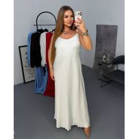 Сукня з королівського атласу молочна №601042
