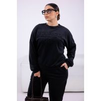 Костюм з велюру чорний №601080