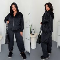 Стильний костюм в стразах чорний  №601176