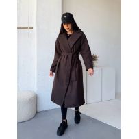 Дуже стильне пальто шоколад №601197