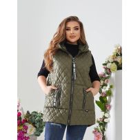 Стильна стегана жилетка хакі №601278