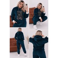 Стильний костюм ведмедик ізумруд №601334