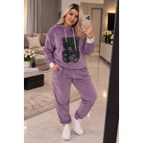 Стильний костюм ведмедик бузок №601335