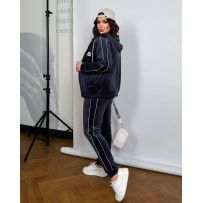 Стильний велюровий костюм графіт №601400