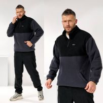 Чоловічий теплий костюм чорний/графіт №601462