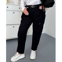 Брюки baggy вельвет чорні №601479