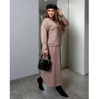 Стильний костюм з ангори бежевий №601682