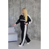 Костюм теплий чорний з лампасами №601705