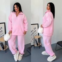Костюм з дабл флісу рожевий №601765