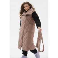 Жилет капучино довгий №601794