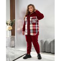 Стильний костюм бордо із теплого полар-флісу  №601997