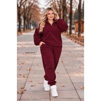 Флісовий спортивний костюм бордо №602062