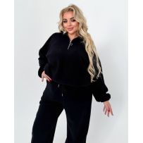 Стильний теплий чорний костюм осінь-зима №602070