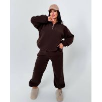 Стильний теплий шоколад костюм №602072