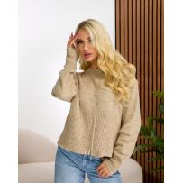 Светр з блискавкою бежевий №602134