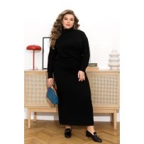 Теплий костюм чорний №602380